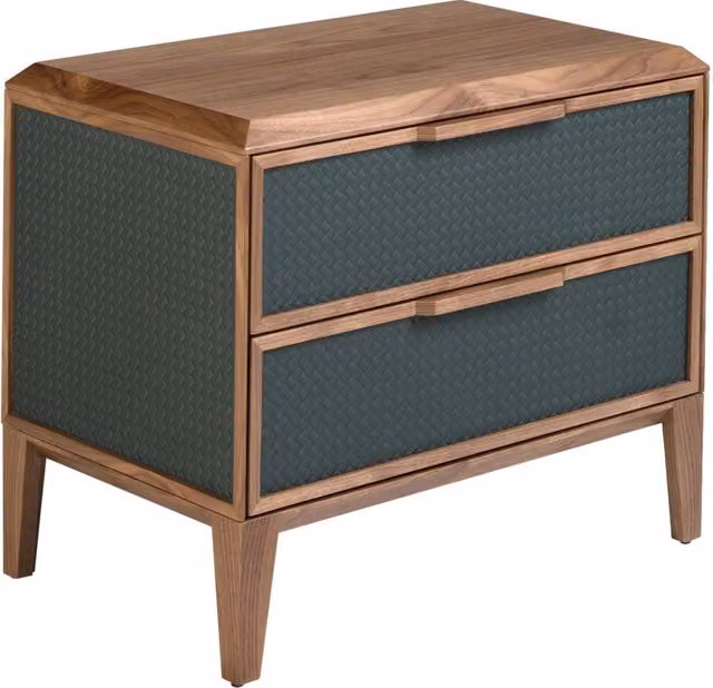 Comodino in pvc e noce verde scuro