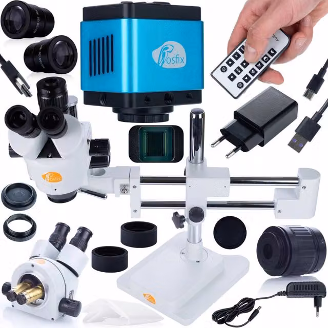 Microscopio Stereoscopico Trinoculare Jupiter Pro MSJP-T-SDMS1 con Testa Rotante 360°, Colore Bianco, Connessioni USB-C e HDMI