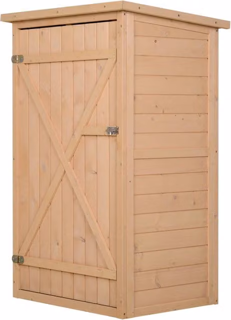 Casetta Box da Giardino GIORDANOSHOP in Legno di Abete Marrone con Serratura L/P/H: 75 x 56 x 115 cm