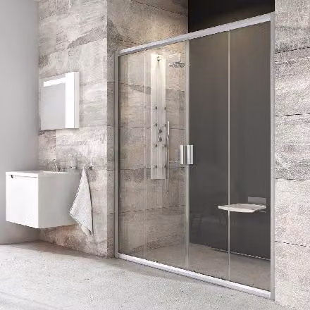 Ravak Blix - Porta doccia a quattro elementi BLDP4-150, 1470-1510 mm, vetro satinato/chiaro 0YVP0U00Z1