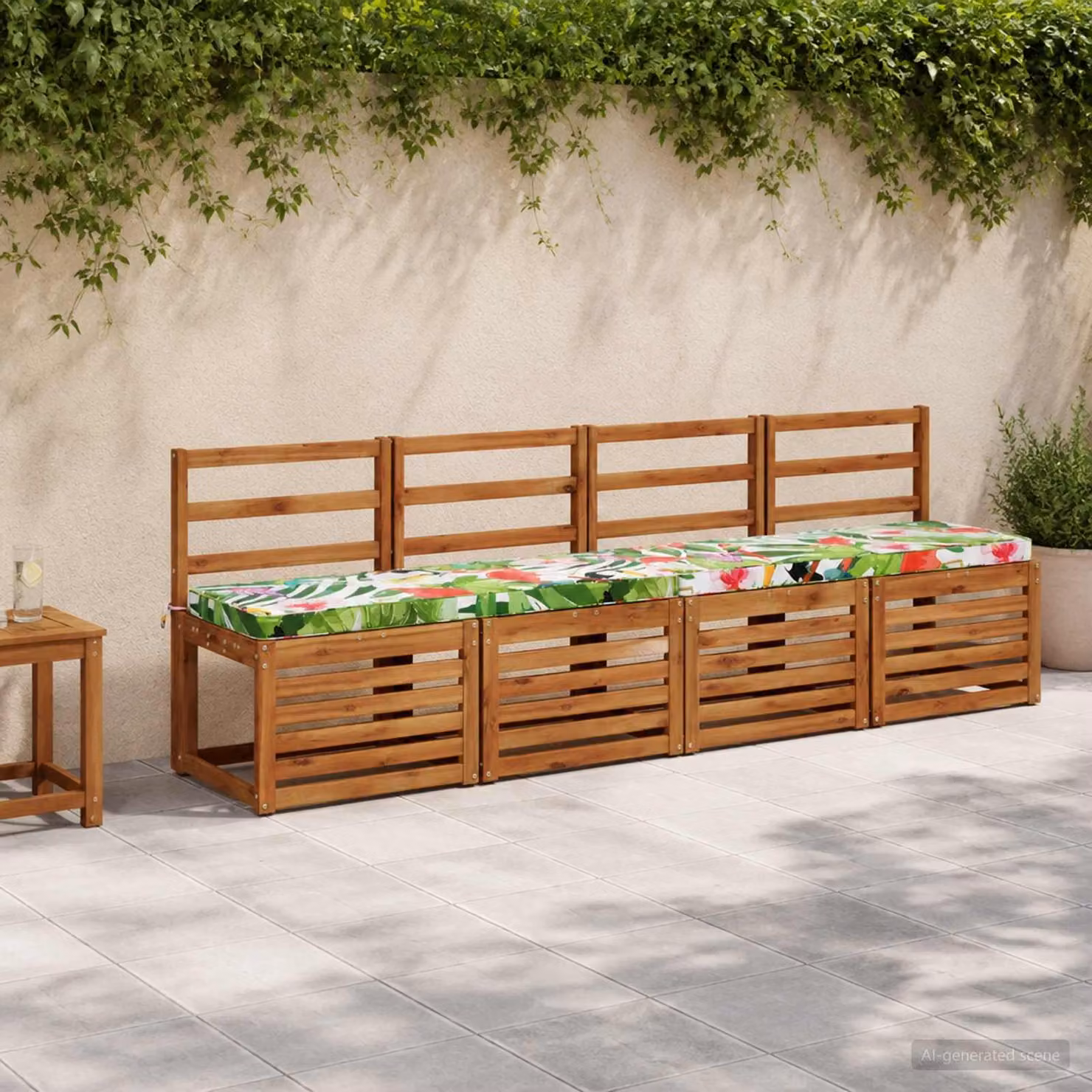 Set di 2 cuscini per panchina vidaXL VUGHT multicolore in poliestere con rivestimento rimovibile e resistente ai raggi UV