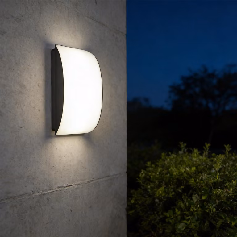 Lampada da parete esterna a LED, 23 cm, 4,7 W, 1000 lumen, grado di protezione IP54, 4000 K, colore nero