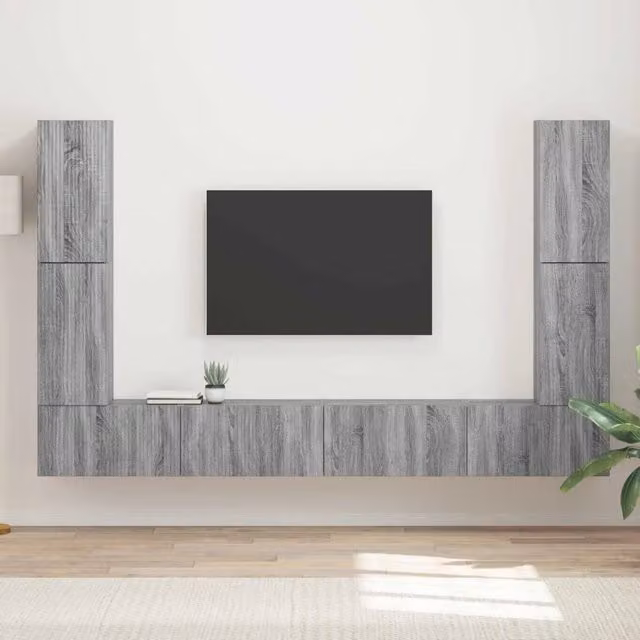 Set mobile TV 8 pz Grigio Sonoma Legno ingegnerizzato 3409138