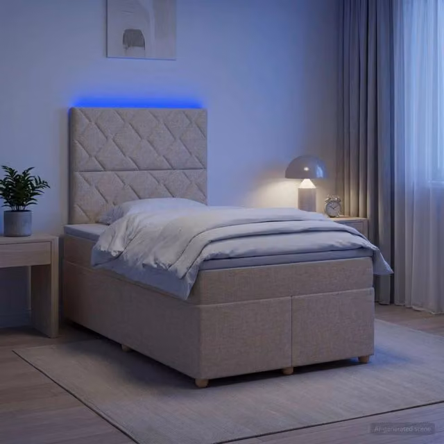 Letto box spring ibrido vidaXL con materasso a molle insacchettate beige L/P: 120 x 200 cm