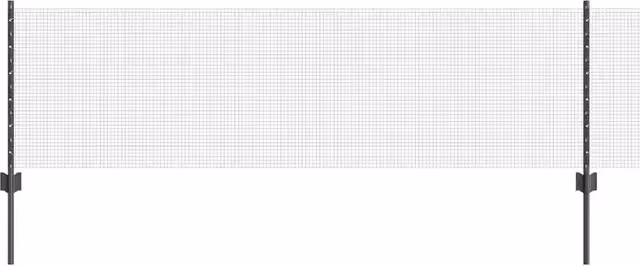 Recinzione da giardino DESIGN IN a singola barra in acciaio e PVC, colore grigio, L: 500 cm, H: 60 cm, P: 24 cm – 1