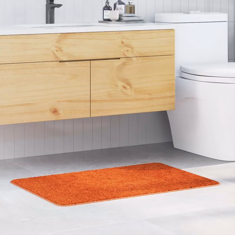 Tappetino da bagno antiscivolo vidaXL Arancione L: 60 cm x P: 90 cm in Polipropilene lavabile in lavatrice