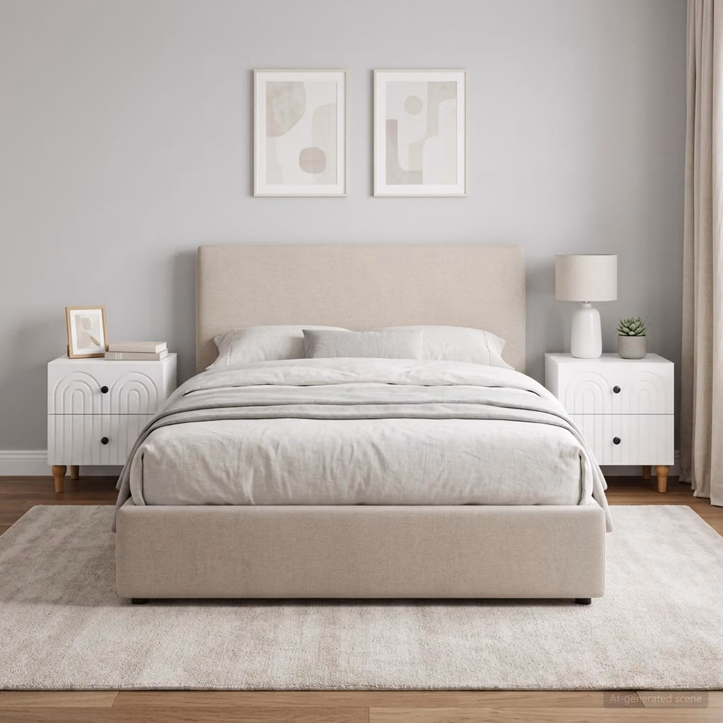 Set di 2 Armadi da Notte vidaXL Bianco Lucido L 43 cm x P 34,5 cm x H 48 cm