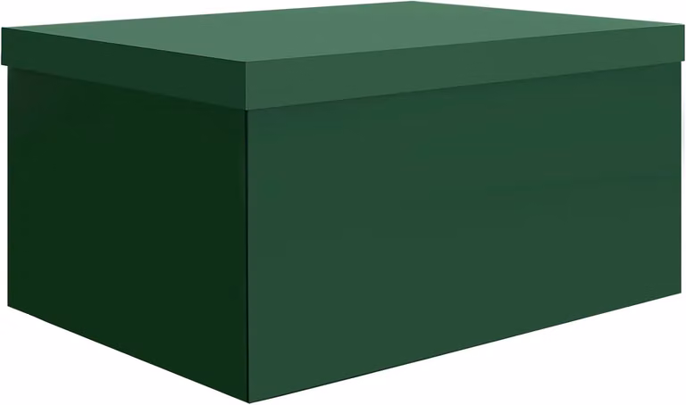 Scatola di stoccaggio 38 x 28 x 19 cm, con coperchio, verde, in cartone, per l'ufficio