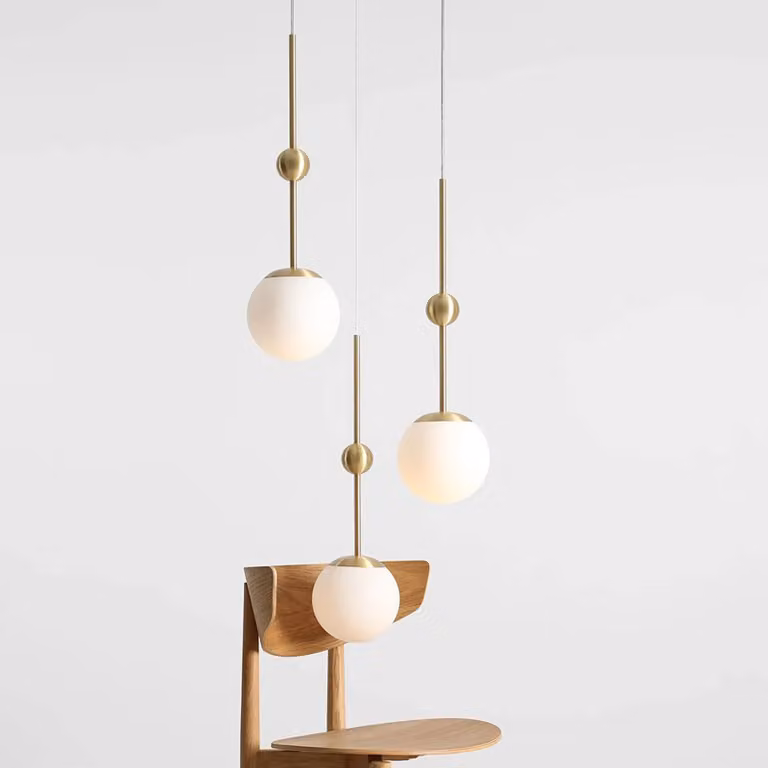 Lampada a sospensione in vetro Joel ALDEX, dimmerabile, Ottone / Oro, Soggiorno / Sala da pranzo, Metallo, Lampada a sospensione