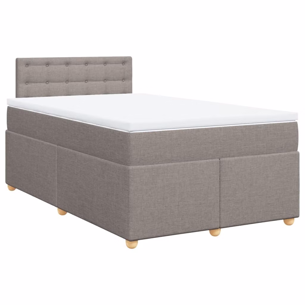 Giroletto a Molle con Materasso Tortora 120x190 cm in Tessuto