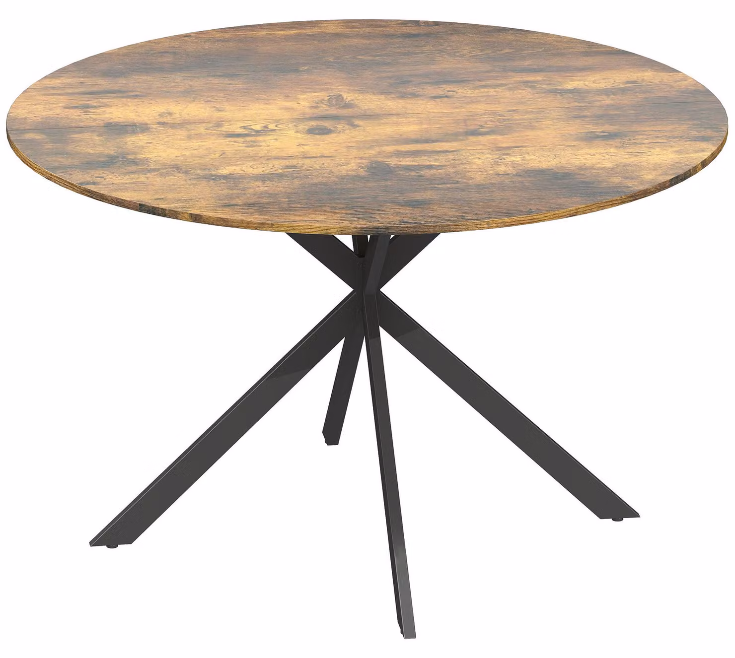 Tavolo rotondo da pranzo per 4 persone | Colore: Marrone rustico | Dimensioni: 120x120x75 cm