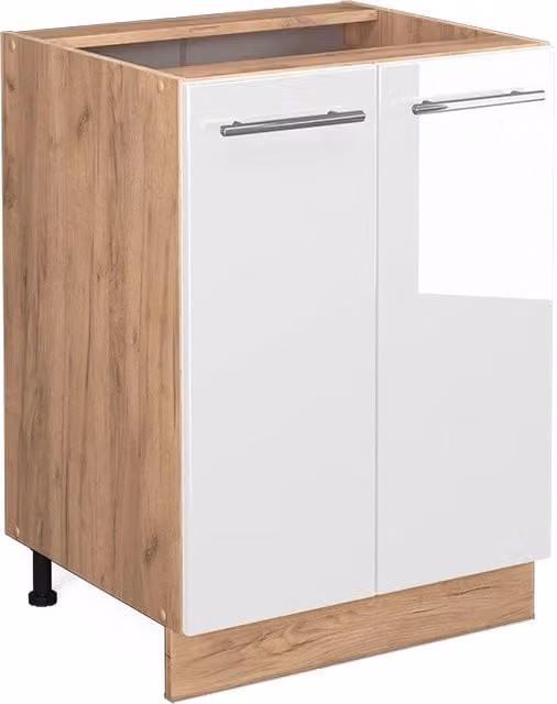Mobiletto base cucina Vicco Fame-Line Bianco lucido e Rovere dorato L: 60 cm