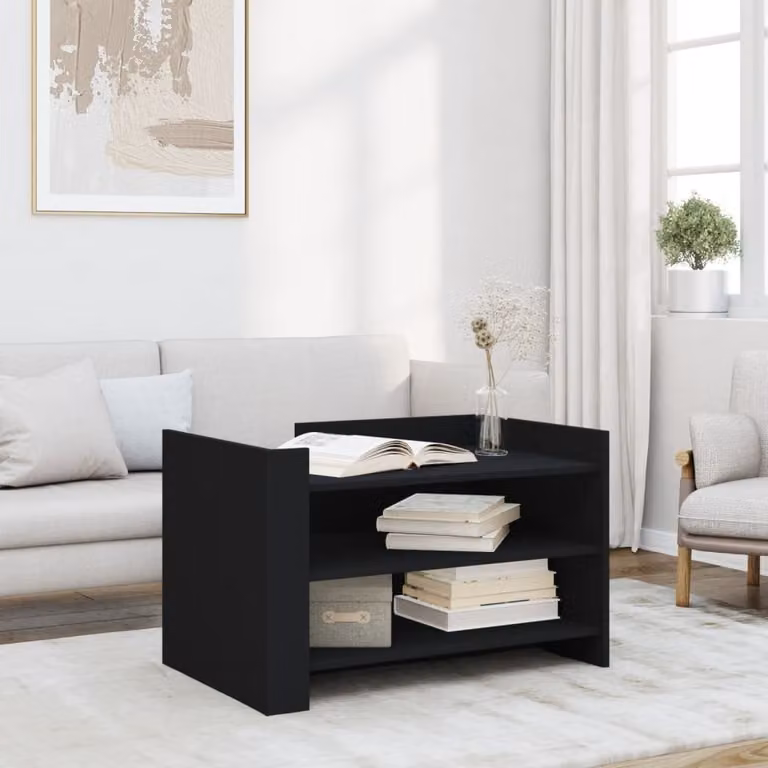 Maison Exclusive - Tavolino nero 80x50x50 cm Materiale ligneo
