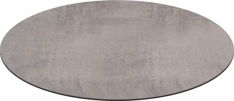 Milani Home - piano tavolo da pranzo rotondo 70 cm, cemento, HPL laminato