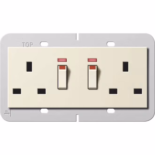 Gira 278401 Presa doppia BS 13A con interruttore, sistema 55 BS 80 bianco crema