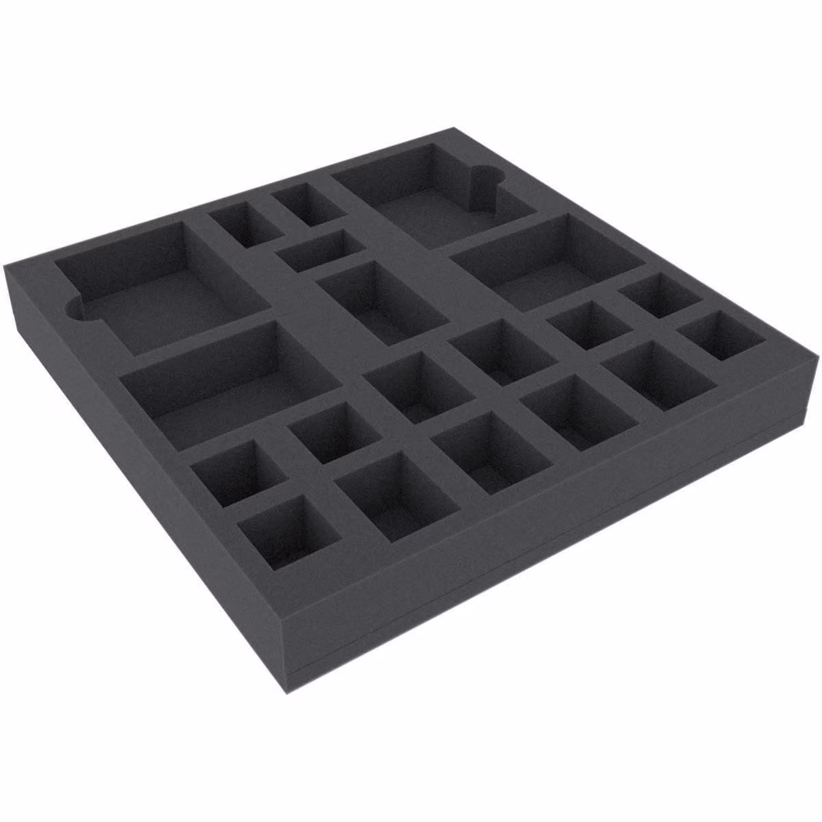 Inserto in schiuma 280x280x40 mm con 20 scomparti per giochi da tavolo