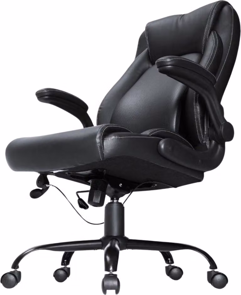 Sedia da ufficio - Sedia direzionale - Finto cuoio - Regolabile in altezza - Ergonomica - Nero - Portata fino a 150 kg