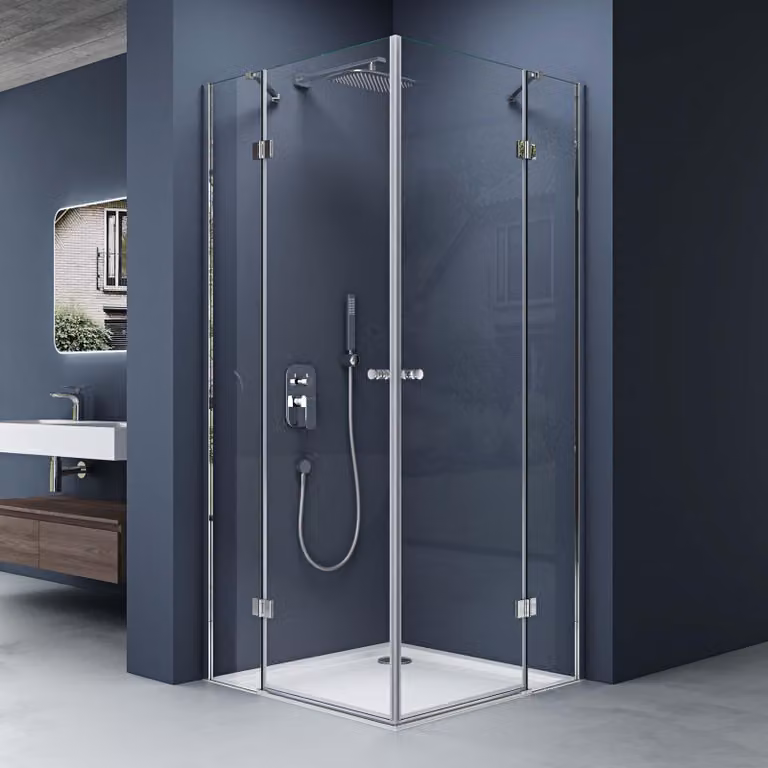 doporro Box Doccia 90x100x190cm con Piatto Doccia, Cabina Bagno Vetro di Sicurezza ESG Vetro Trasparente Incluso Rivestimento Facile da Pulire Ravenna01k