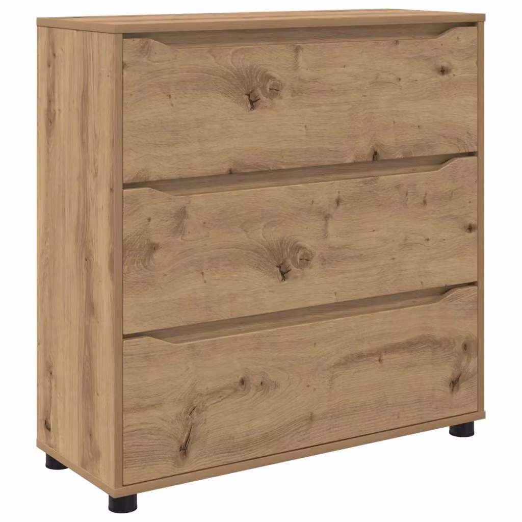 Armadio con cassetti e ante a battente vidaXL in legno color rovere marrone L: 80 cm, P: 31 cm, H: 81 cm – 2