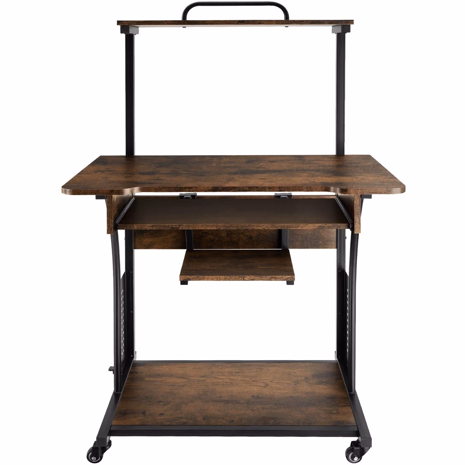 Scrivania da computer TecTake in stile industriale marrone con struttura in metallo e legno L: 80 cm, P: 65,5 cm, H: 130,5 cm – 3