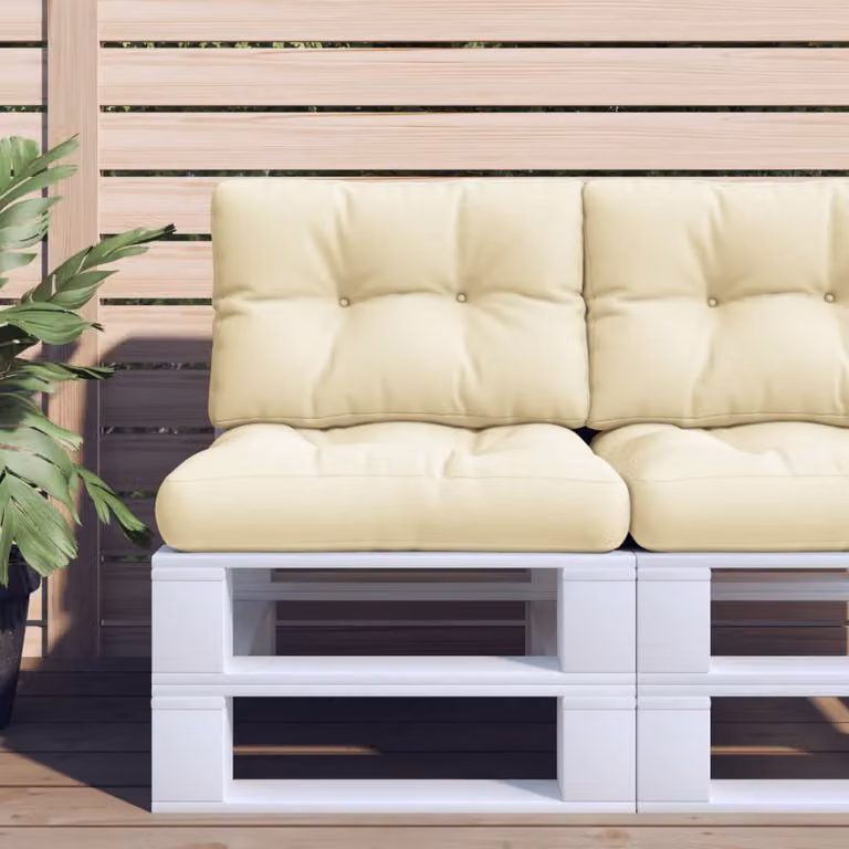 Cuscino per Pallet vidaXL Beige in Poliestere Idrorepellente e Resistente ai Raggi UV L: 50 cm, P: 40 cm, H: 12 cm