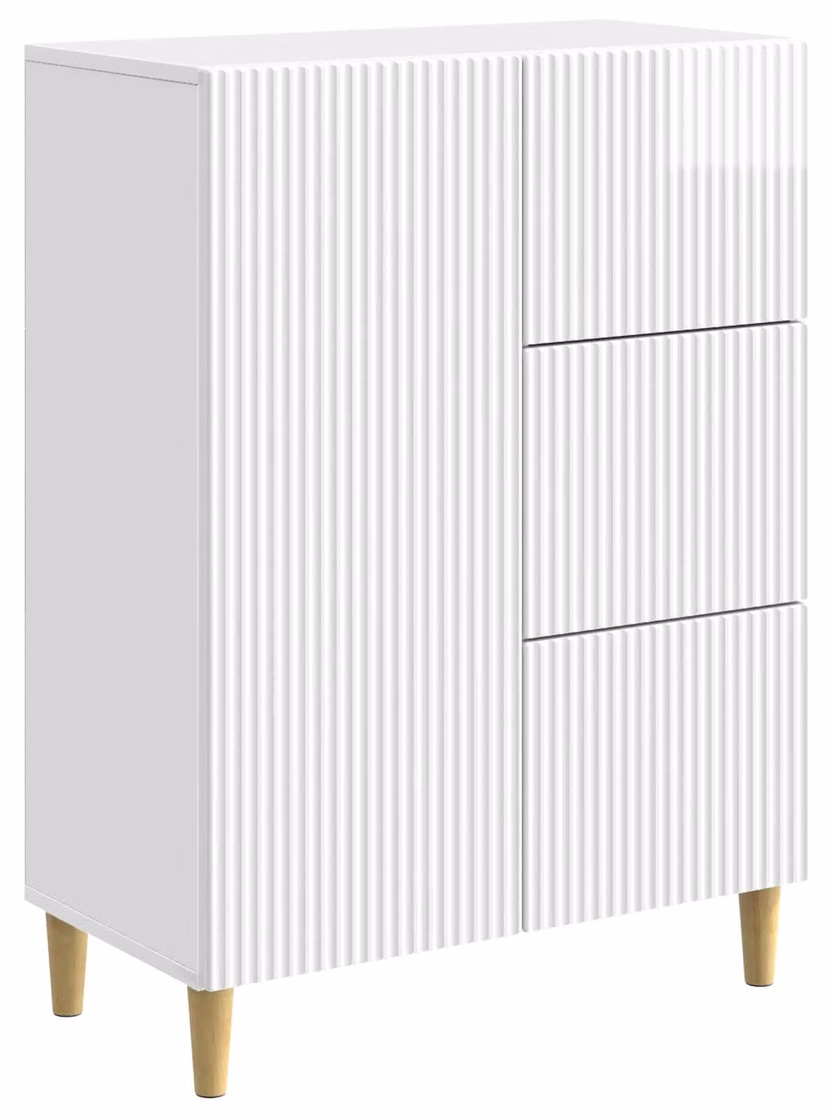 Credenza Bianco Lucido 66 x 34,5 x 90 cm Legno ingegnerizzato