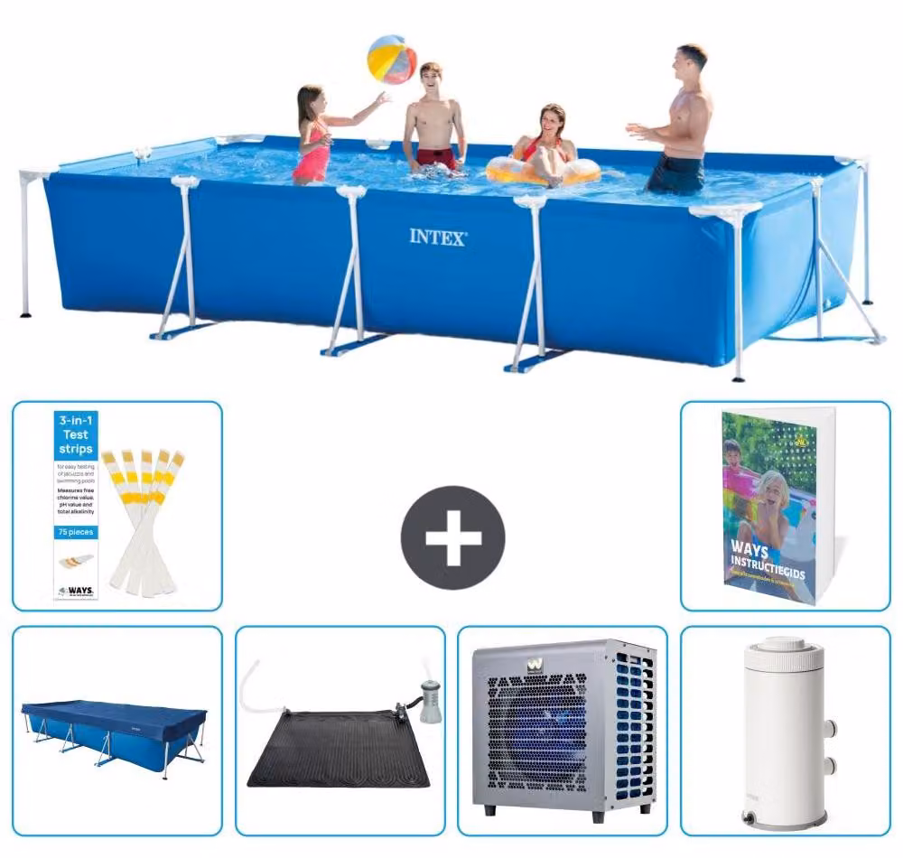 Piscina fuori terra rettangolare - 450x220x84 cm - composta da 5 elementi, modello S2