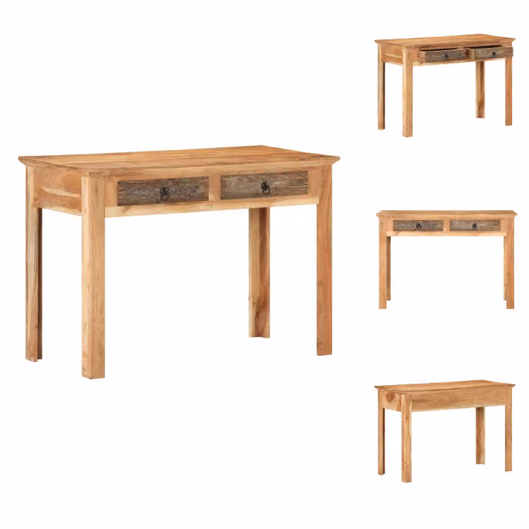 vidaXL Scrivania 110x50x75 cm Legno massiccio riciclato - Scrivanie