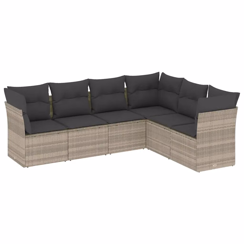 Set Divano da Giardino a L vidaXL in Polyrattan Grigio con Cuscini Imbottiti e Rivestimenti Rimovibili – 2