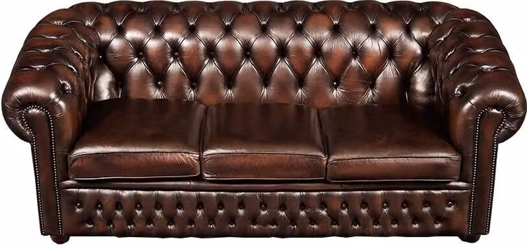 Chesterfield Design Luxus Polster Sofa Couch Sitz Garnitur Leder #115