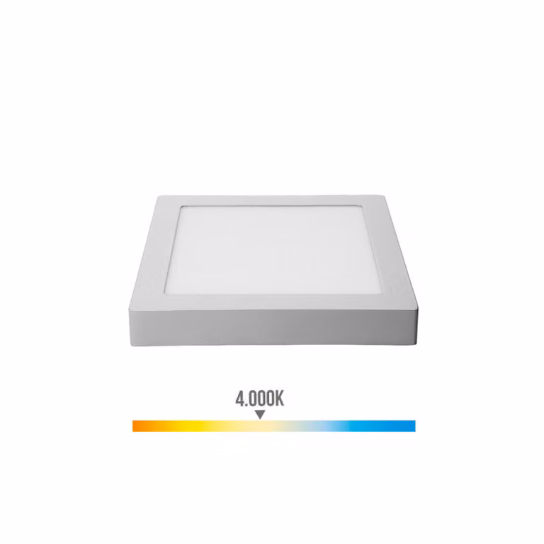 Downlight led a superficie quadrato 20w 1500lm 4000k luce diurna cromo 22,5x22,5x4cm edm