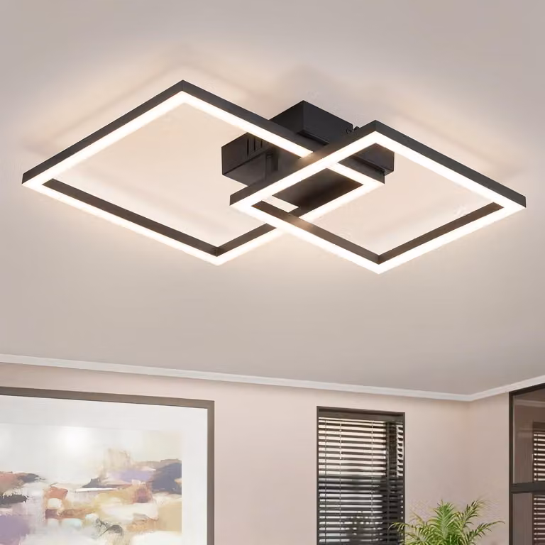 ZMH Lampada da soffitto LED Lampada da soffitto per cucina 20W Nero Lampada da camera da letto 4000K Bianco neutro Lampada da cucina Corridoio Illuminazione da soffitto angolare per camera da letto Ufficio