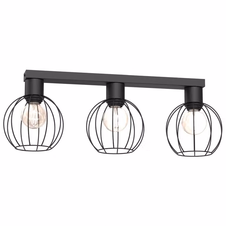 Lampada a sospensione Laps nero opaco 3xE27x15W metallo, dimensioni: 18x61x16 cm, IP20, Luminex