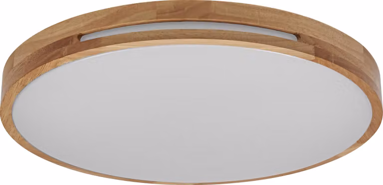 OSRAM ORBIS Woodburry Lampada da parete/soffitto a LED con decoro in legno, 36W, 1500lm, 3000K, diametro 500mm, 830 friendly warm white, protezione IP20, viti di montaggio e tappi a muro inclusi