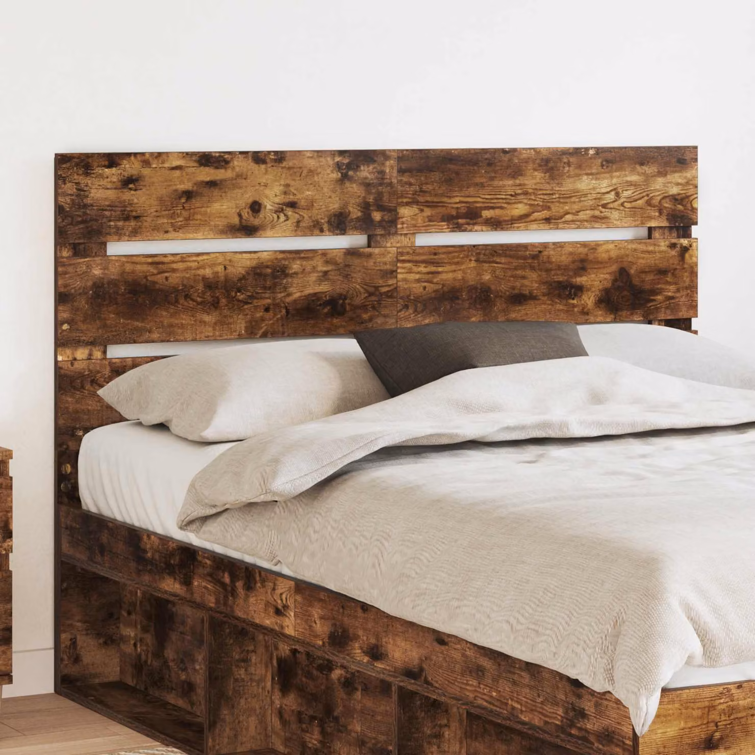 Testiera per letto vidaXL in legno ingegnerizzato color rovere fumé marrone L: 143 cm, H: 100 cm, P: 3 cm
