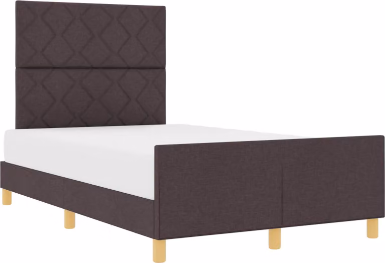 Struttura del letto Marrone scuro 120 x 190 cm Tessuto