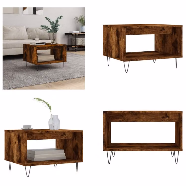vidaXL Tavolino in rovere affumicato 60x50x40 cm in legno - Tavolino - Tavolini - Tavolino - Tavolo da divano