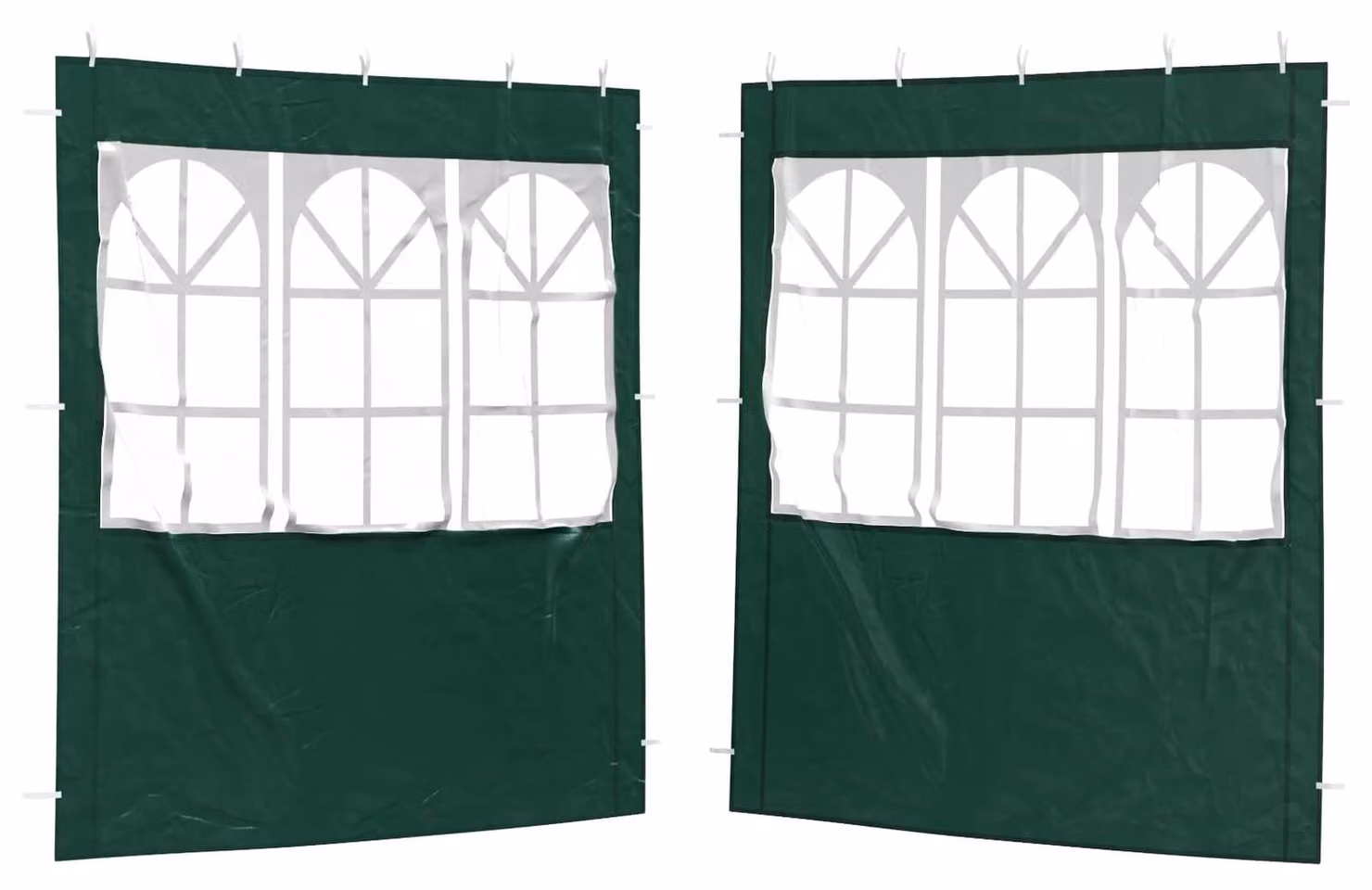 Parete per tenda da festa 2 pcs 200 x 195 cm Verde PE e Acciaio