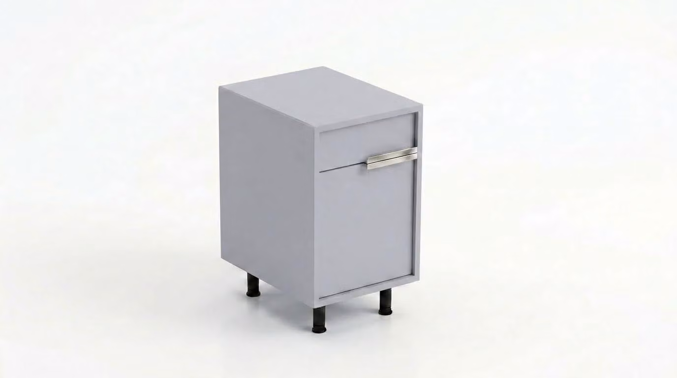 Comodino moderno, mobile contenitore, bianco, dal design classico ed elegante