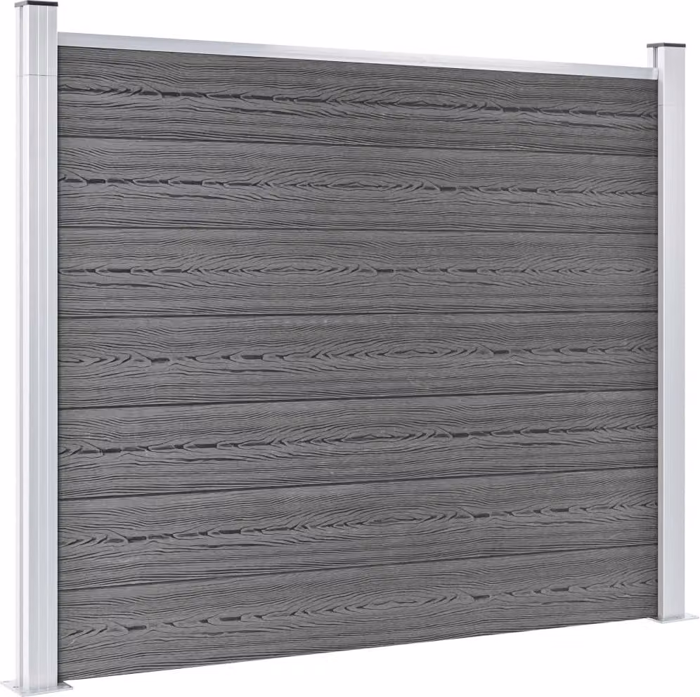 vidaXL Zaunelement WPC 180x146 cm Grau