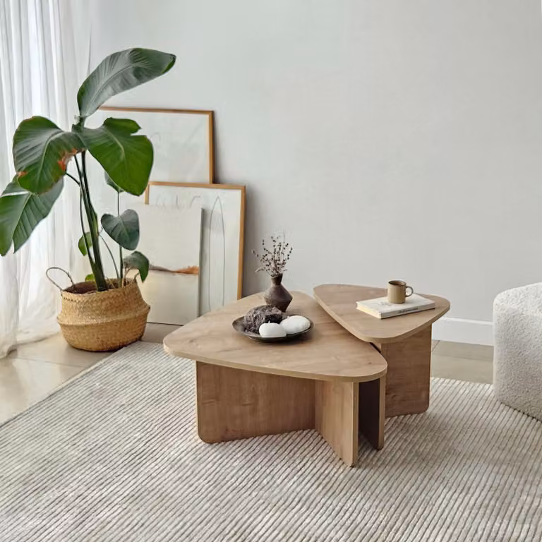 Skye Decor, set di tavolini da caffè di alta qualità (2 pezzi), rovere zaffiro, 90 x 35 x 60 cm e 60 x 40 x 40 cm | Pannello truciolare rivestito al 100% in melamina, spessore 18 mm | Design moderno per la tua casa.