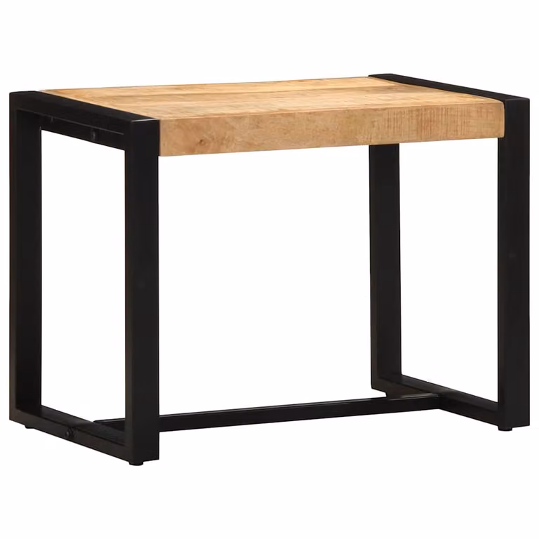 vidaXL Panca in Legno di Mango e Metallo, Colore Marrone, L 60 x P 35 x H 45 cm