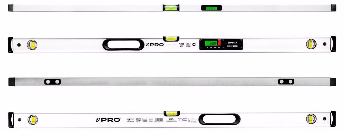 Livella PRO900 con lettura elettronica e magneti, 120 cm - 100-E4-120