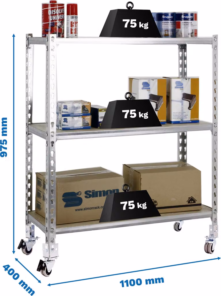 MADERCLICK MOBILE SUPERPLUS 3/400 900 GAL/MA Scaffali in metallo