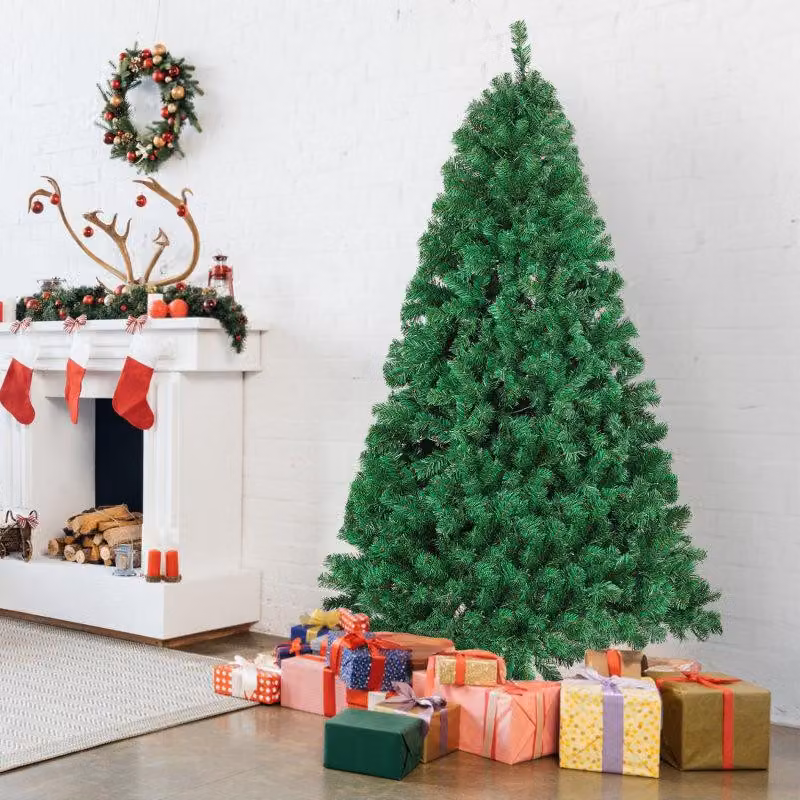 Jayseuw 210cm Albero di Natale Artificiale con 900 punte aghi in PVC Supporto in metallo e sistema pieghevole Albero di Natale Verde