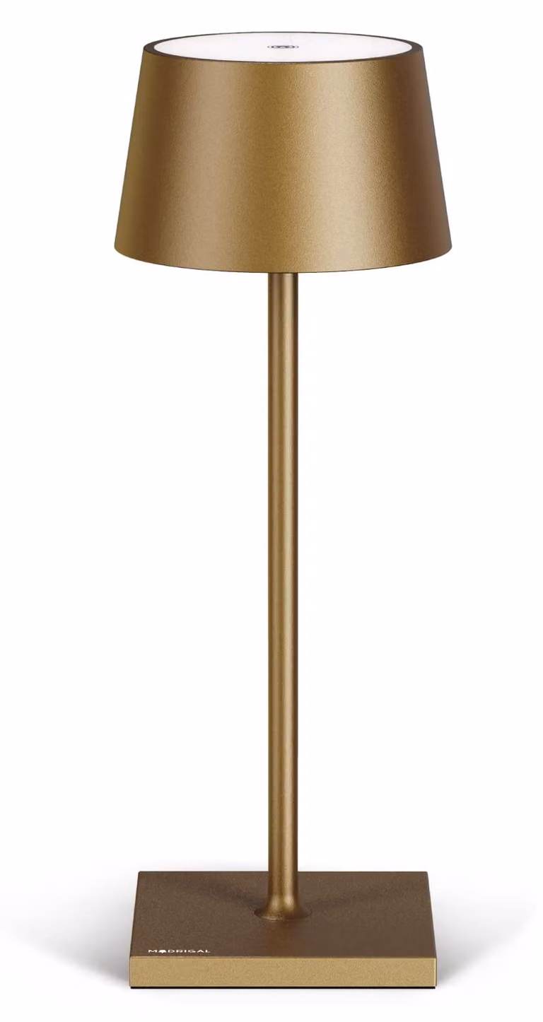 Lampada da tavolo elegante, senza fili - Lampada da tavolo LED - Lampada da tavolo ricaricabile a batteria, dimmerabile con controllo touch - Lampada da tavolo ricaricabile tramite USB-C - Lampada da tavolo a batteria, adatta per l'esterno - Colore: oro s
