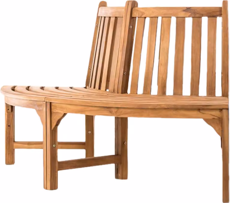 Panca semicircolare in teak - panca da giardino - comfort resistente alle intemperie per il vostro giardino