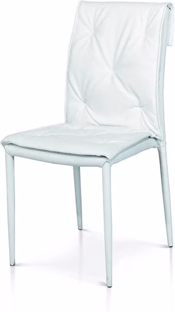 Set di 4 sedie trapuntate in ecopelle bianche Mobili 2G L: 44 cm, P: 41 cm, H: 91 cm