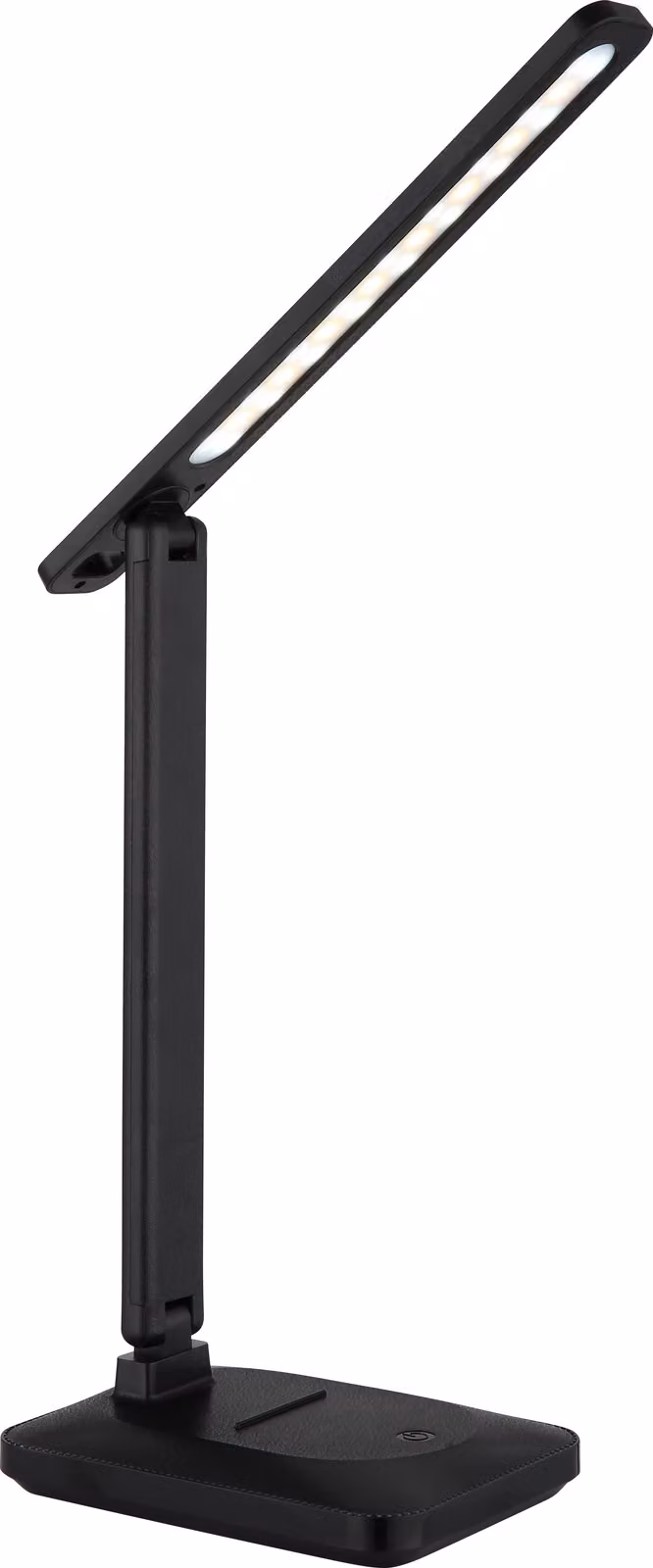 Lampada da tavolo a LED, nera, touch dimmer, batteria ricaricabile, H 40,5 cm