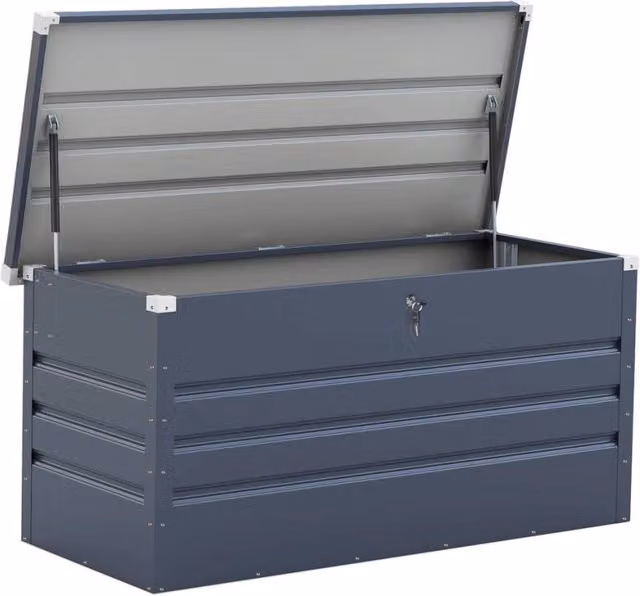 Contenitore da giardino Store in metallo Habitat Grigio L: 165 cm, P: 69 cm, H: 60 cm – 1